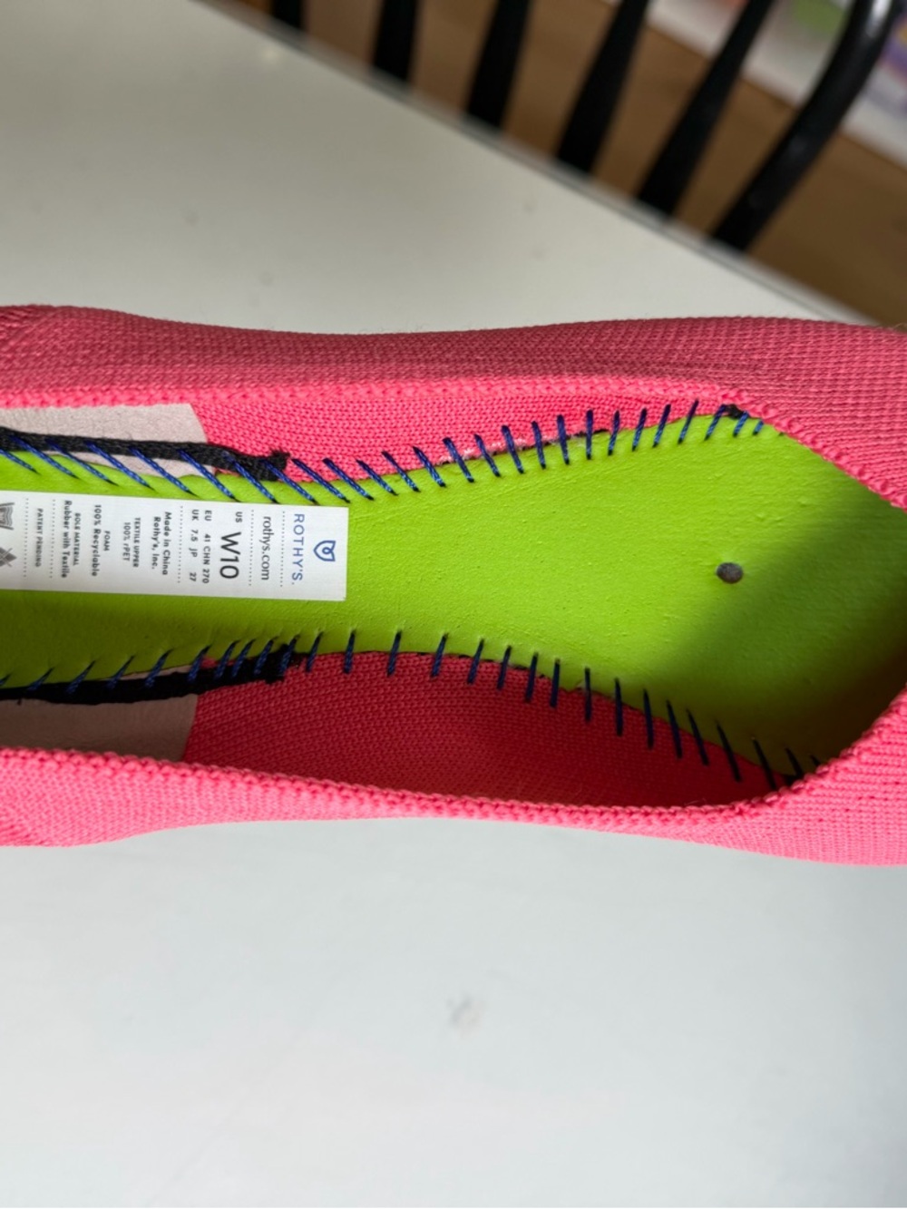 Rothy's Grapefruit (Hot Pink) The Flat size 10 - Like New - Picture 4 of 5